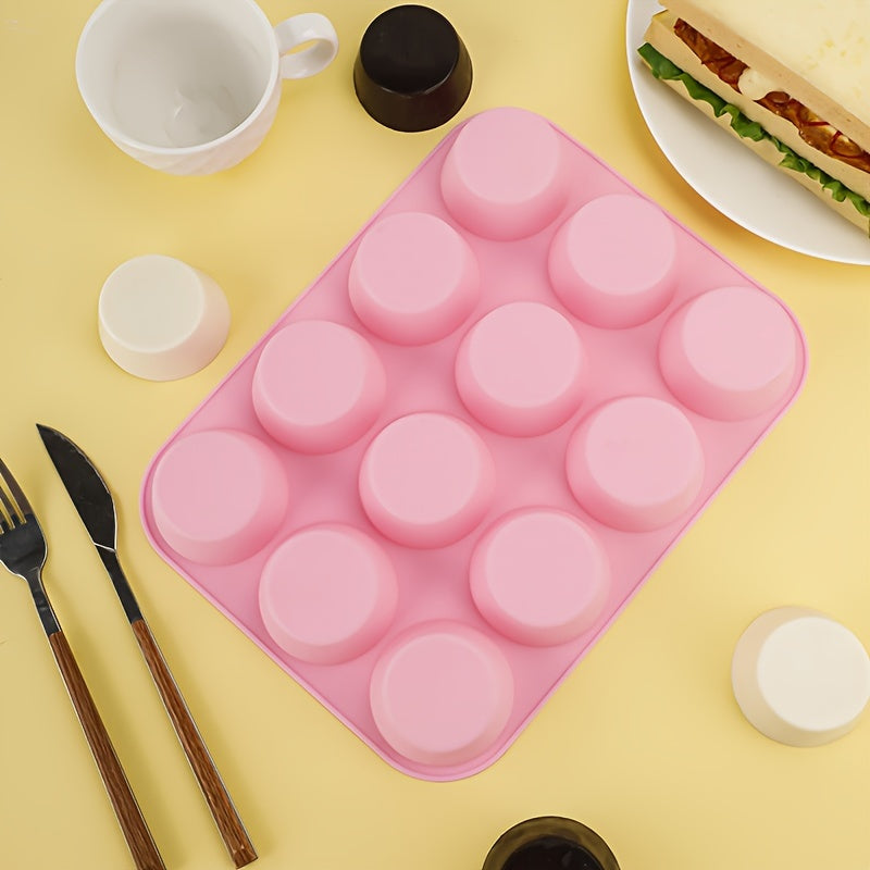 Silicone Mousse Cake Mold 6 8 12 Cavity Round Jelly Pudding Egg Tart Baking Tool