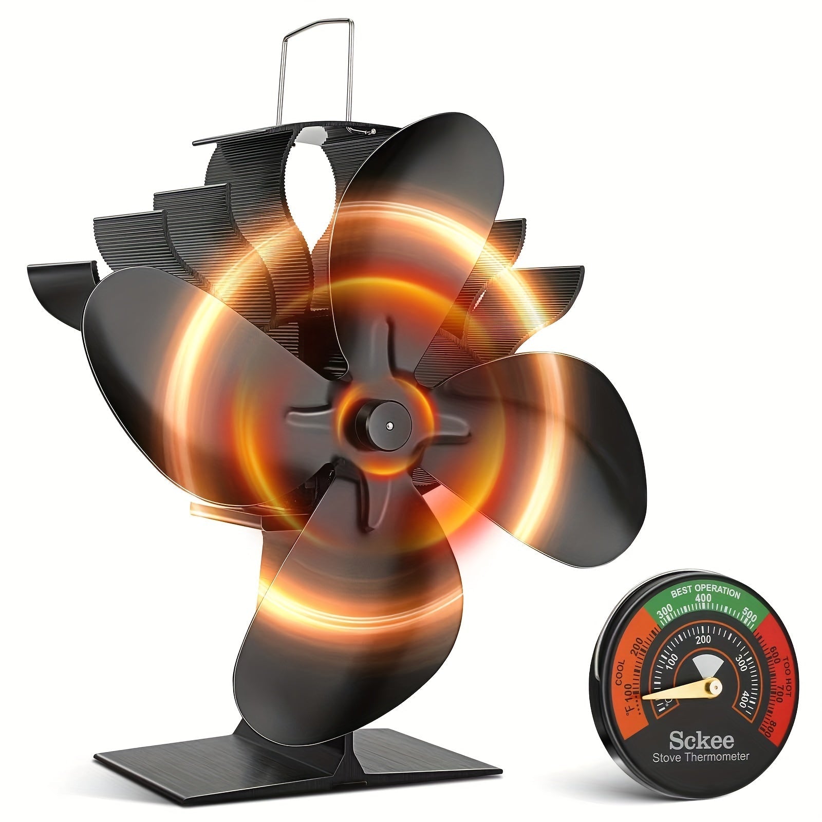 High-Speed Wall-Mounted Wood Stove Fan for Indoor Outdoor Use