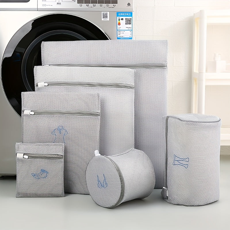 Juego de 6 bolsas de lavandería de lujo para delicados, protección de doble capa, cierre con cremallera, poliéster duradero
