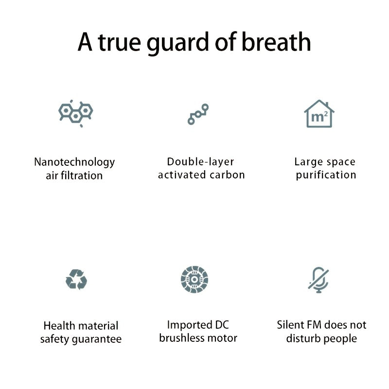 Портативный настольный очиститель воздуха с сенсорным выключателем, УФ-стерилизатор, компактный, тихий, для офиса и путешествий