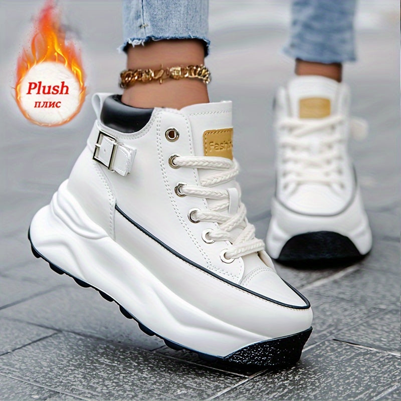 Women's Plush-Lined Ankle Boots Microfiber Winter Snow Casual Outdoor