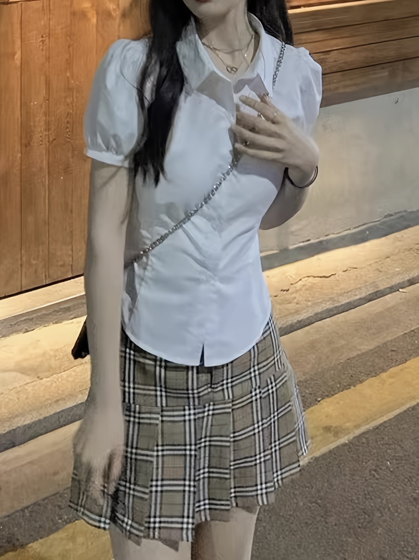 Women's White Polyester Blouse with Tie-Waist and Short Lantern Sleeves for Casual Wear