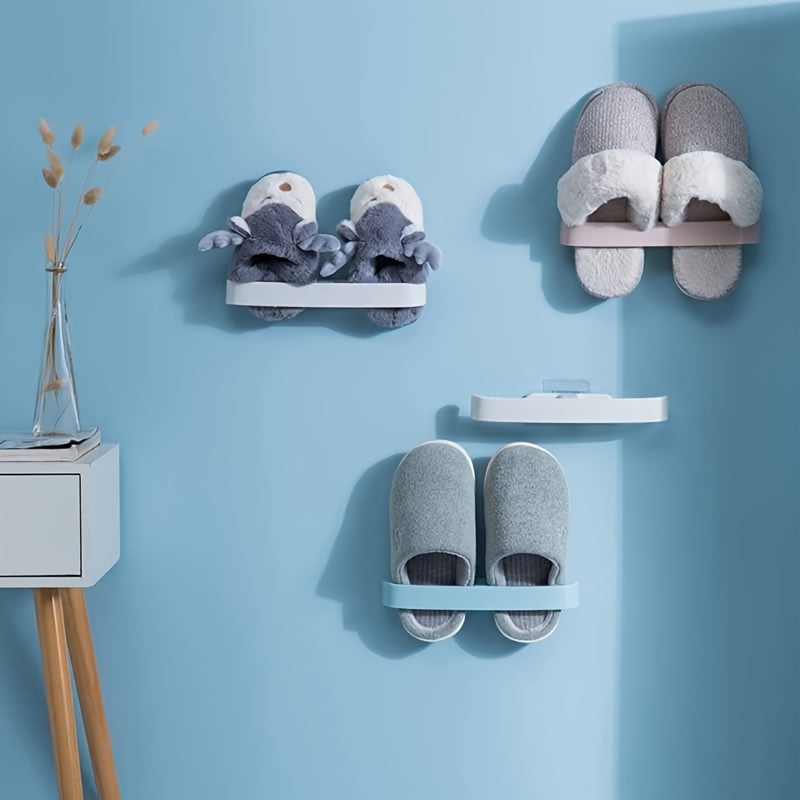 Wall-Mounted Self-Adhesive Shoe Rack for Bathroom Bedroom Living Room