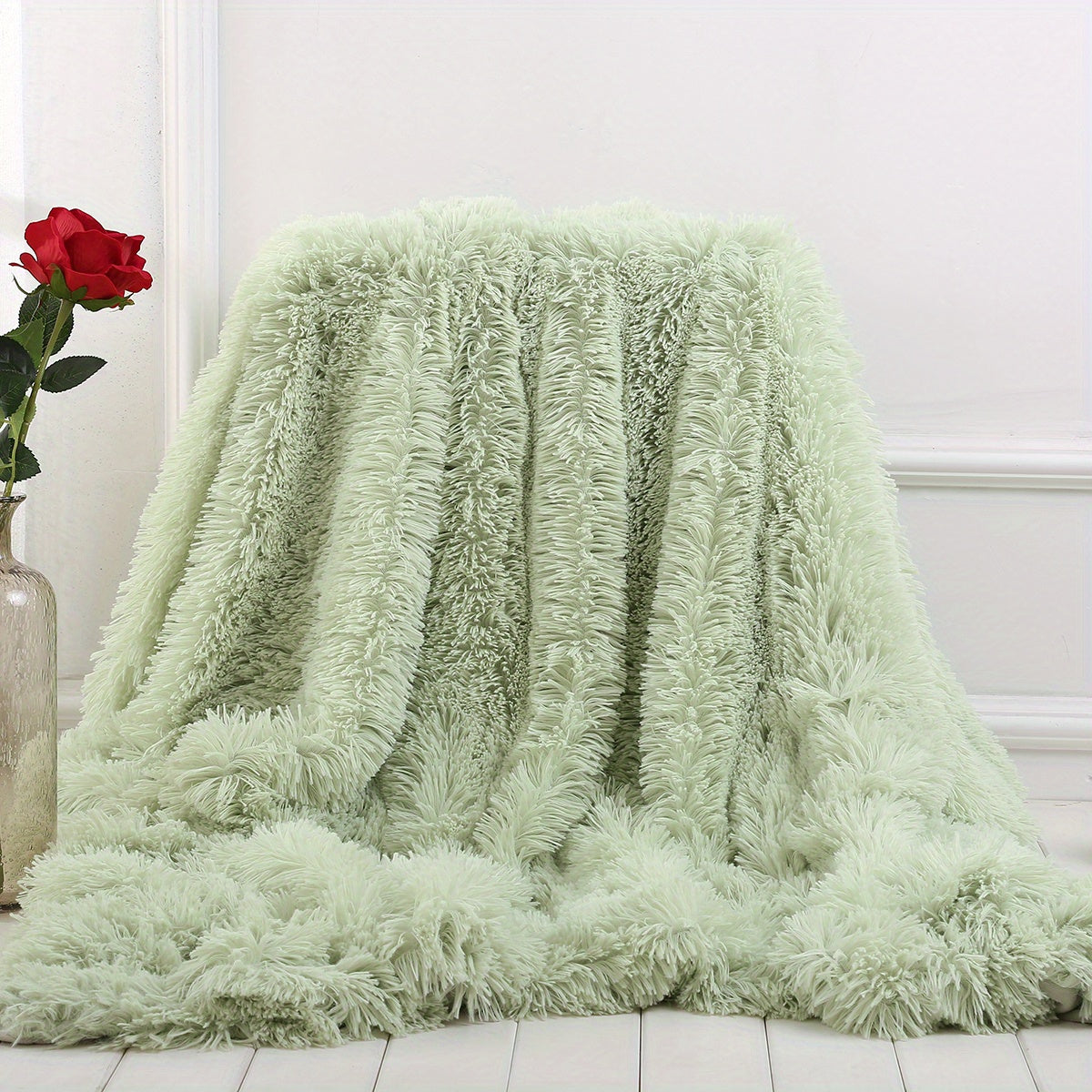 Rainbow Double Layer Plush Blanket for Home Decor and Cozy Bed or Sofa Use