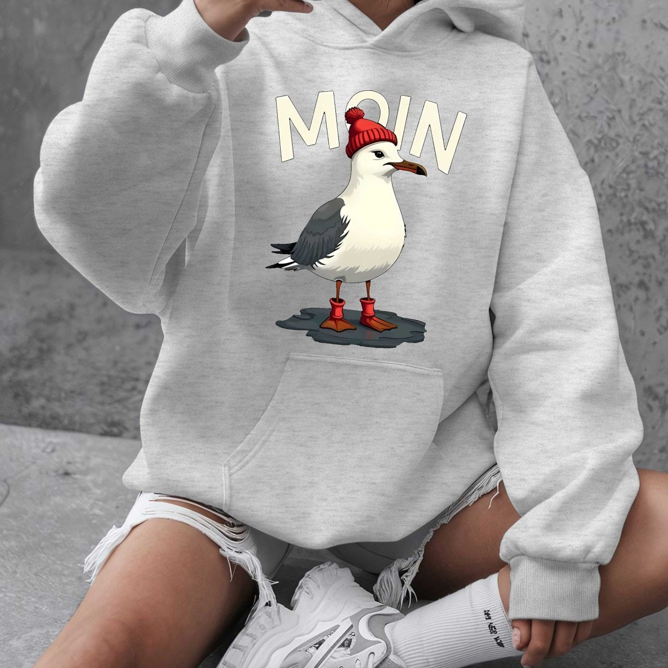 Толстовка для женщин больших размеров с длинными рукавами, красная, с карманами, повседневная, осень-зима