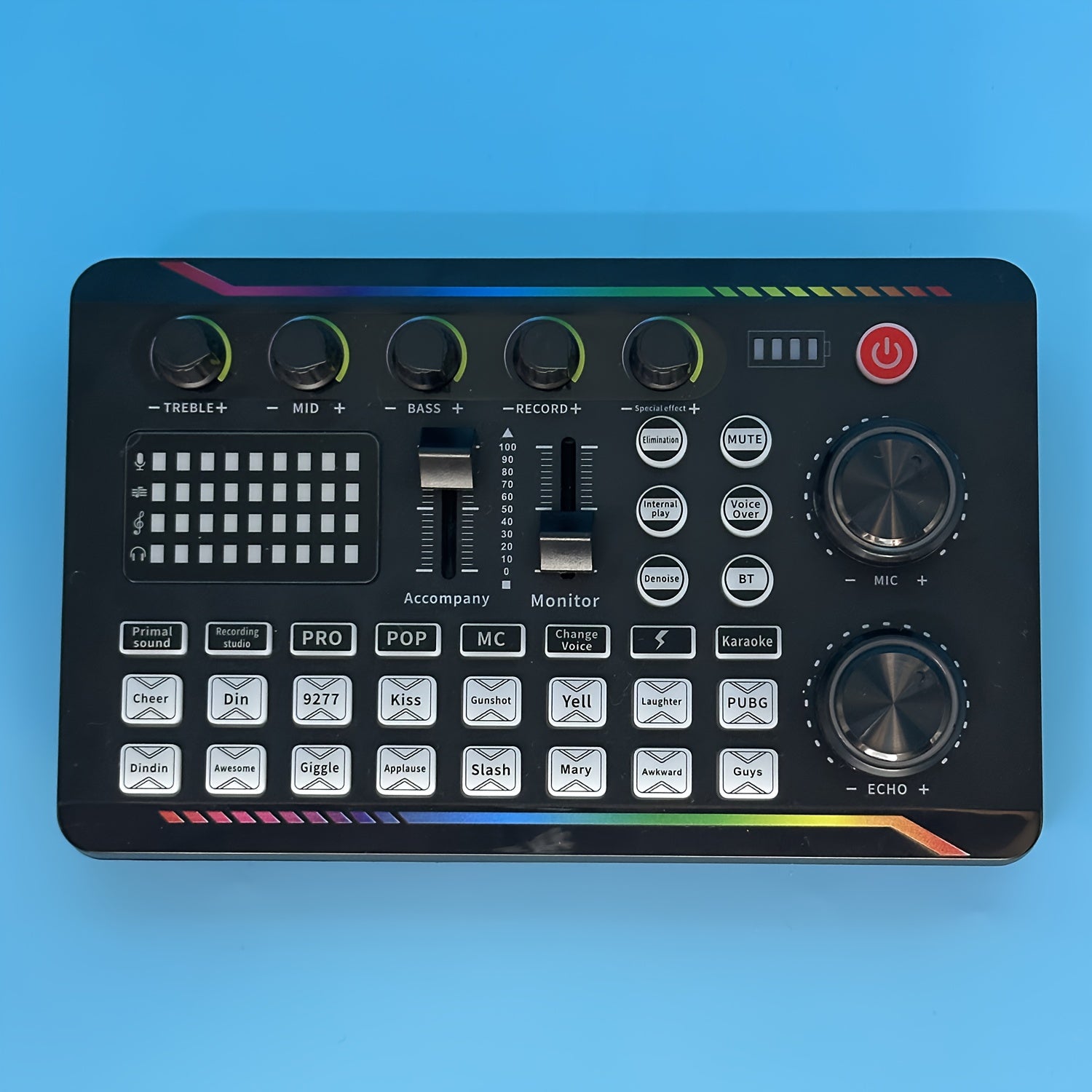 Professional Podcasting Microphone Kit with Live Sound Card and Mixer Black 3.5mm USB Charging