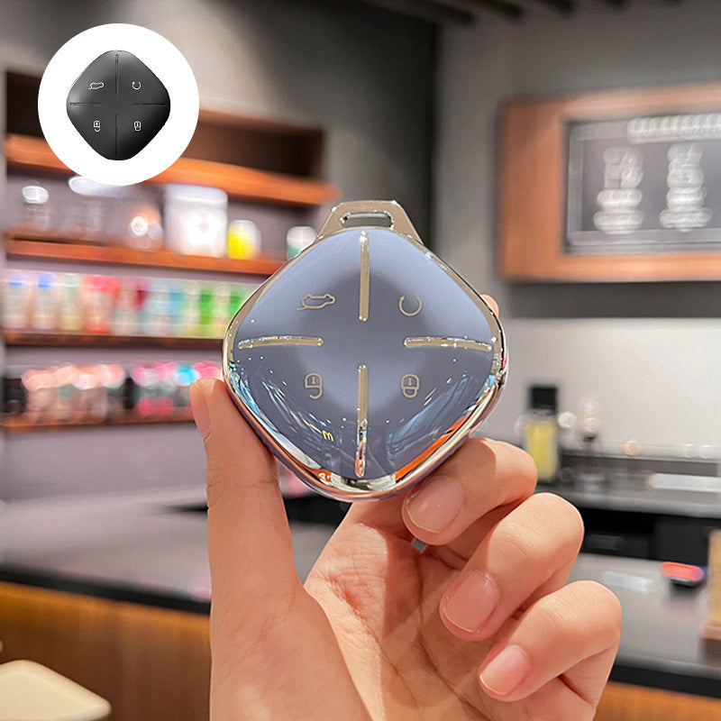 Car Remote Key Fob Cover TPU Holder with Keychain for SUV Protection