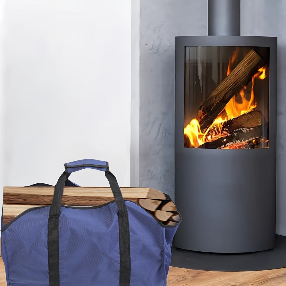 Firewood Bag with Strong Handles, Thick Oxford Fabric, Large Capacity for Fireplace Storage