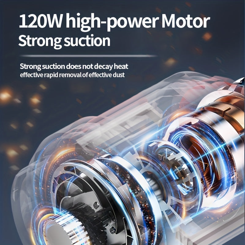 Ручной автомобильный пылесос с мощной всасывающей силой, тихой работой, щеткой для щелей, щеткой для пыли, шнуром длиной 3-5 м