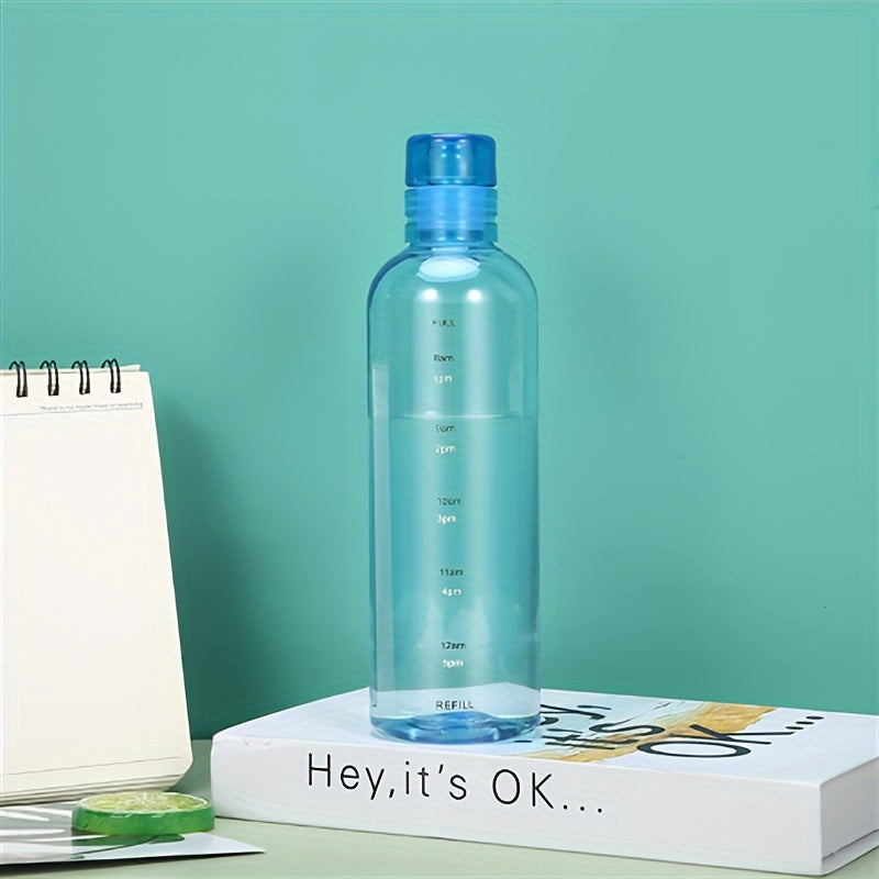 Large Capacity Leakproof Drop-Resistant Sport Water Bottle with Time Marker