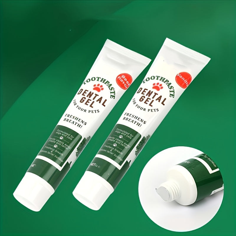 2pcs Silicone Fingertip Pet Toothbrush and Toothpaste Set for Dogs and Cats