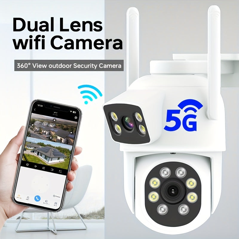 Tashqi 2MP 2.5G WiFi xavfsizlik kamerası, ikki tomonlama audio, kechqurun ko‘rish, harakatni aniqlash, pan-tilt, saqlash bilan