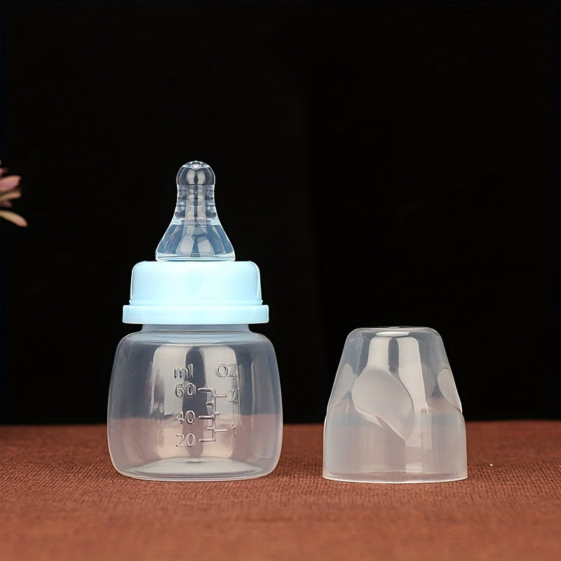 60ml BPA-Free Baby Feeding Bottle Wide Mouth No Handle Pink or Light Blue