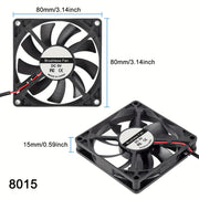 Two 80mm DC 5V USB fans for 3D printers and PC CPU cooling 8010 8015