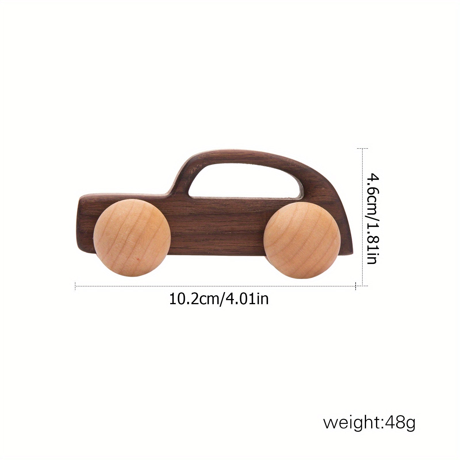 Children's Wooden Toy Car Made from Maple Mahogany and Black Walnut for Ages 3 and Up
