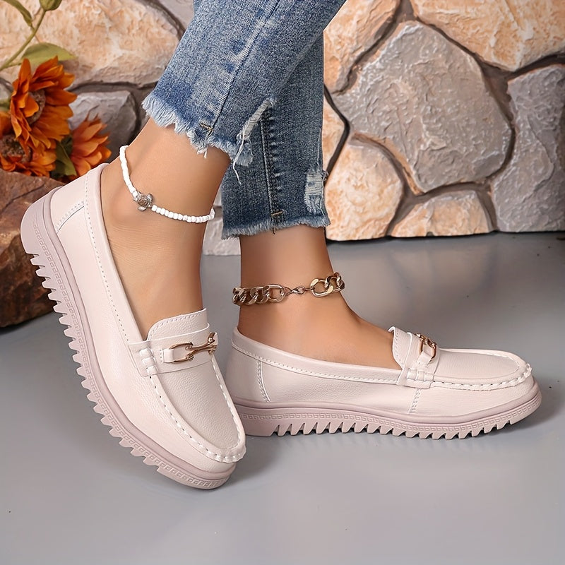 Women's Slip-On Loafers Synthetic Flat Shoes Non-Slip All-Season
