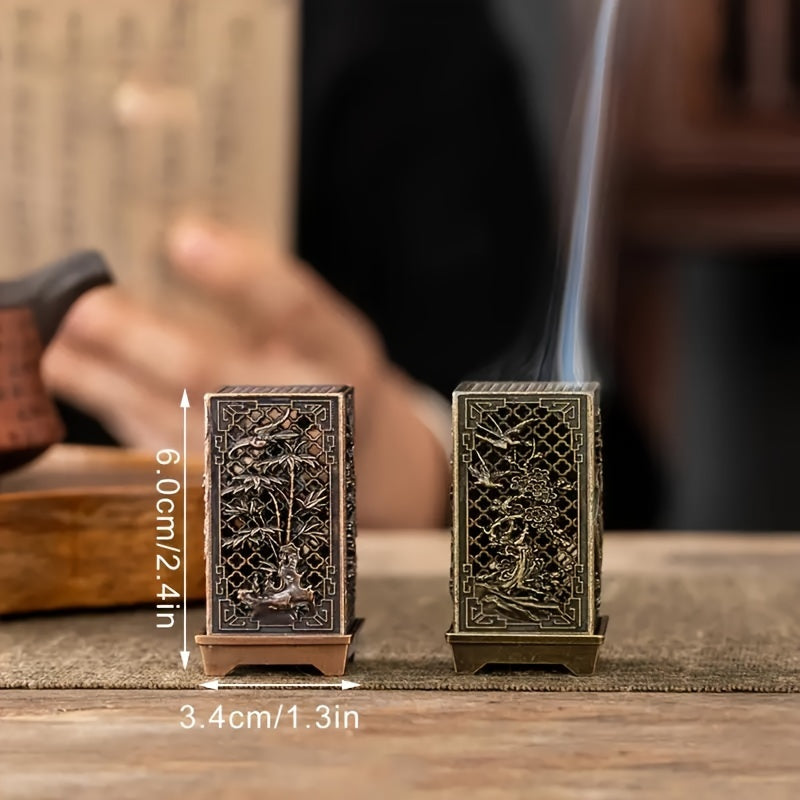 Metal Incense Holder with Traditional Chinese Designs for Home Aromatherapy and Decoration