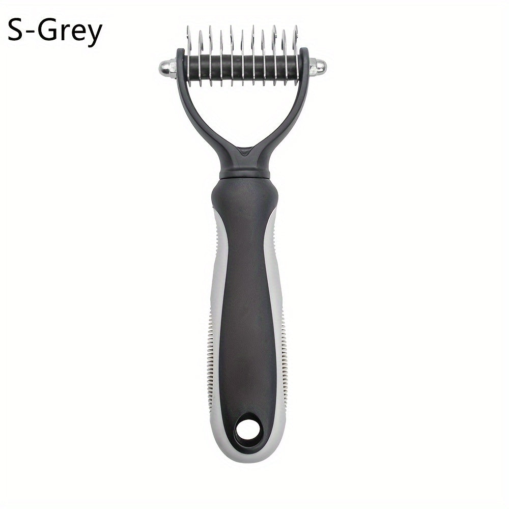 Dual-Sided Dog Grooming Brush Stainless Steel Knots Undercoat Remover