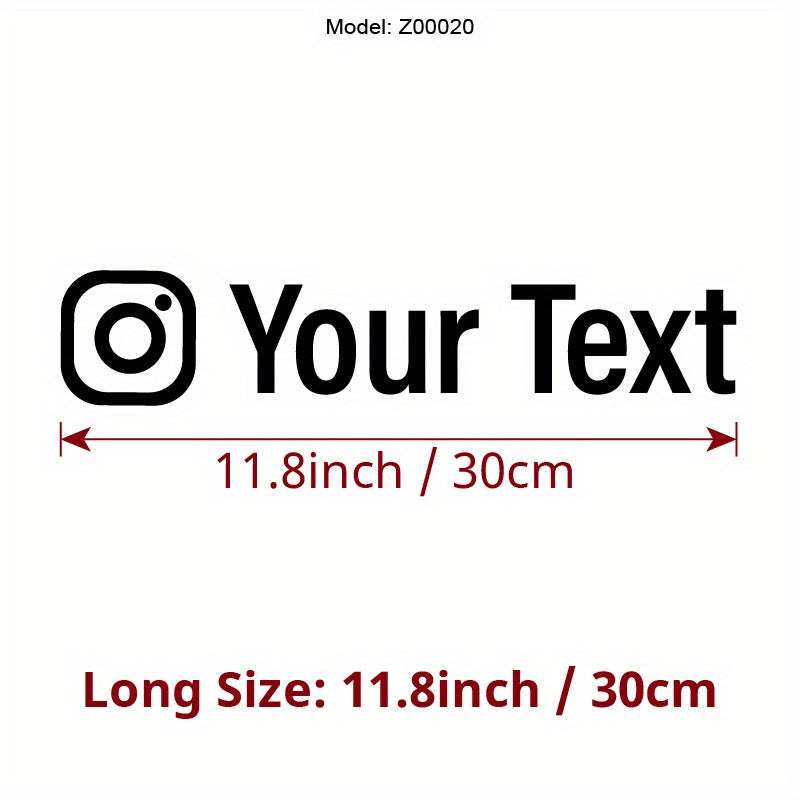 Instagram nomi uchun moslashtiriladigan vinil avtomobil oynasi stikerlari, o'z-o'zidan yopishadigan