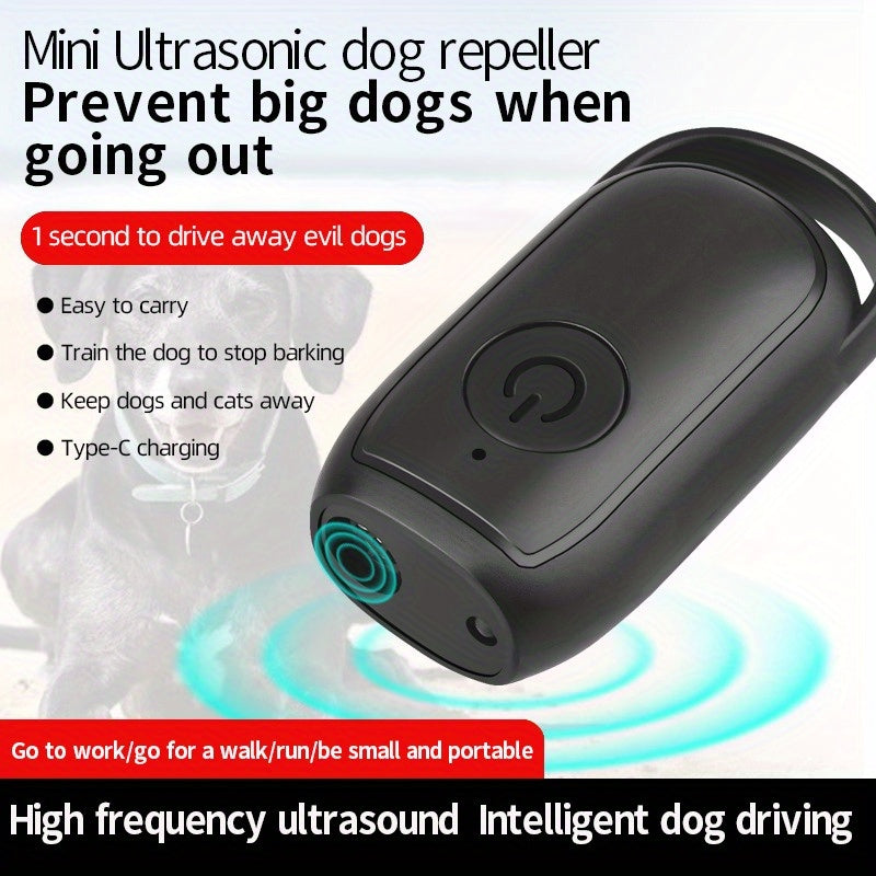 Mini Ultrasonic Dog Repeller with LED Light Rechargeable Battery and USB Power