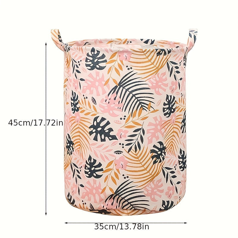 Durable Textile Storage Basket with Fish and Leaf Pattern for RV Organization