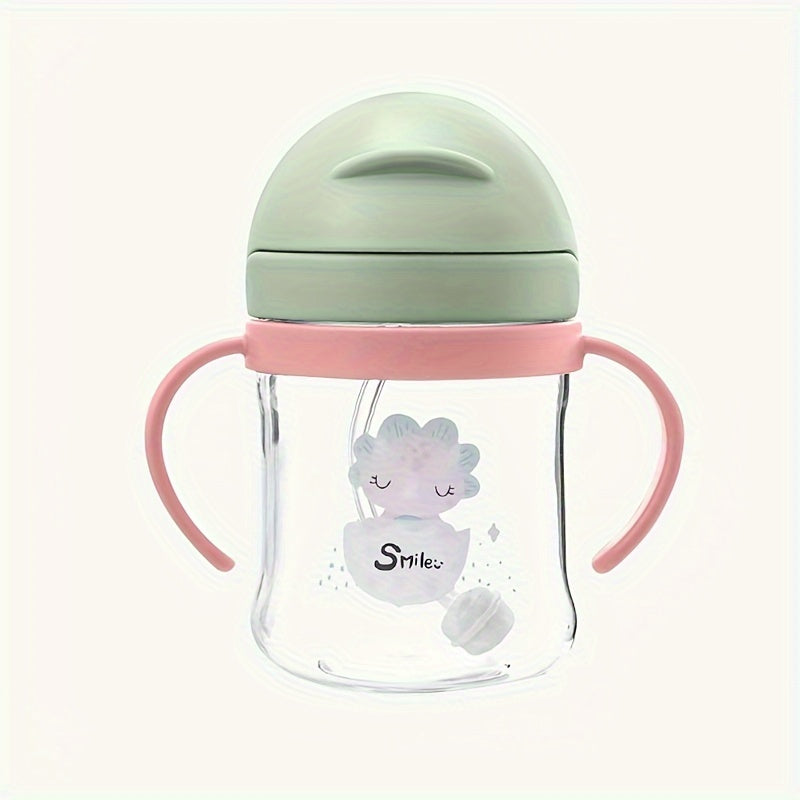 Kids 250ml Cartoon Print Leak-Proof Plastic Drinking Mug with Straw BPA-Free