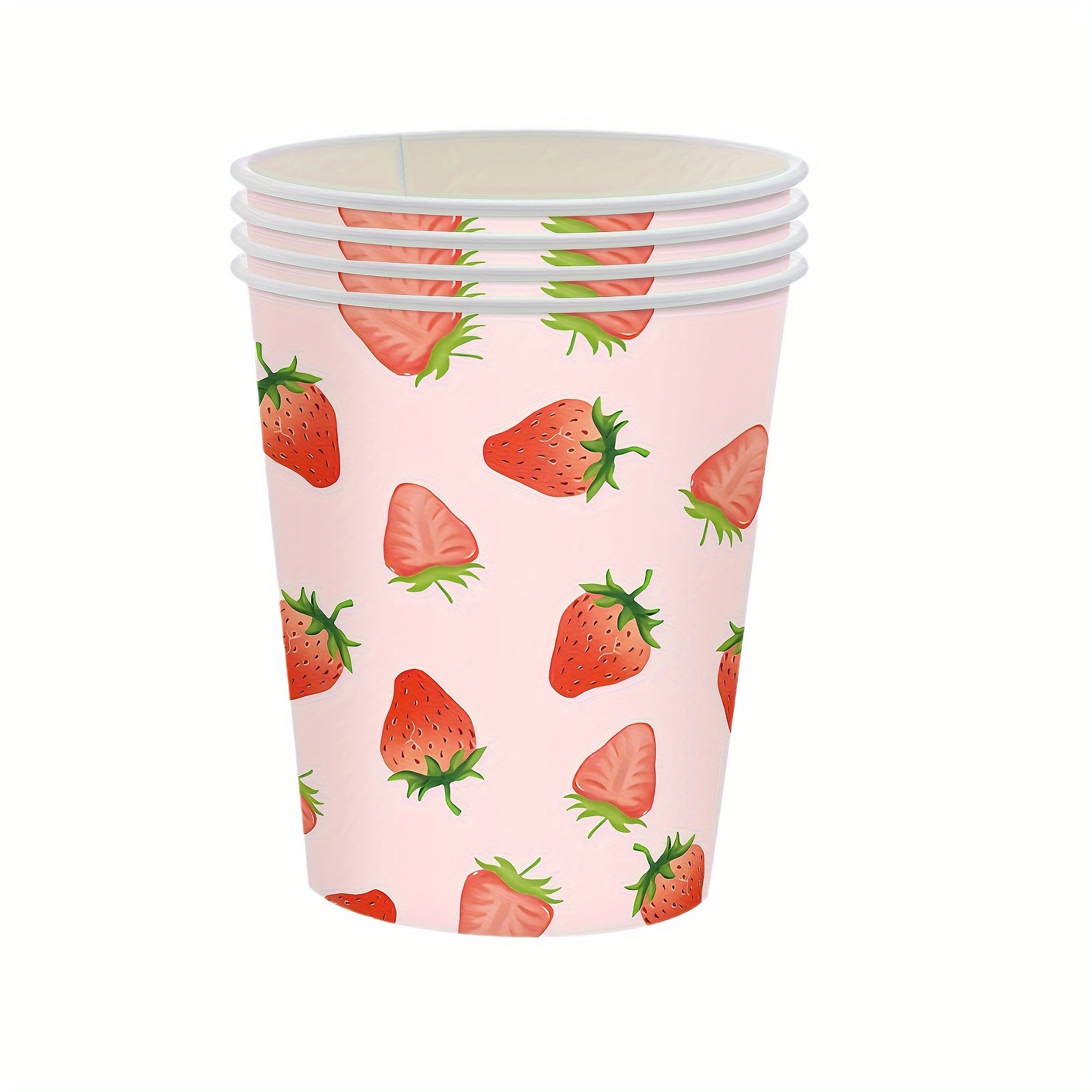 10-Piece Strawberry Party Supplies Set Paper Plates Cups Napkins for Birthdays Summer Celebrations