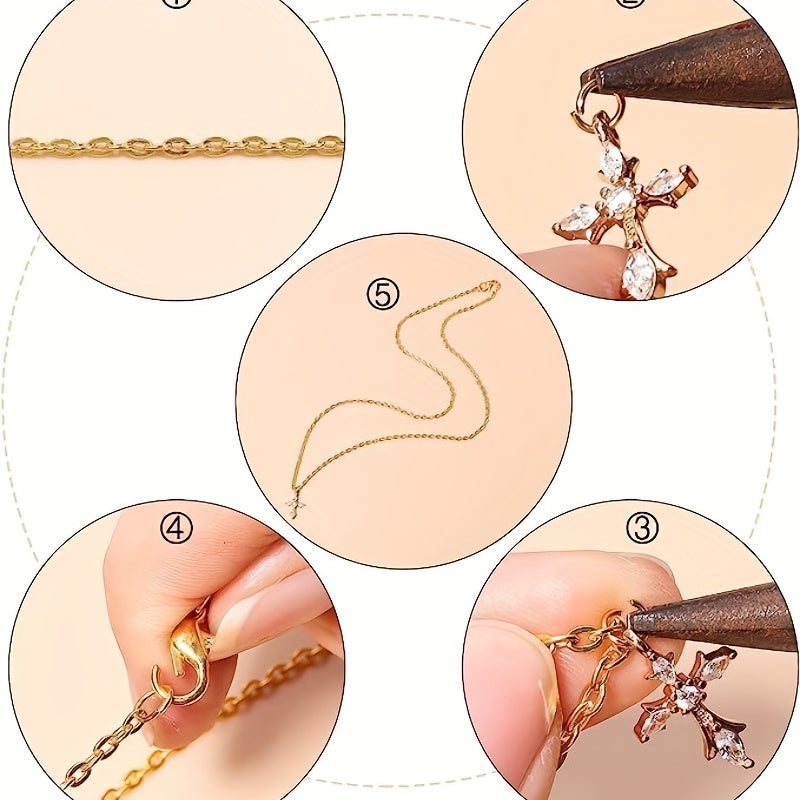 24 Pieces of 18-Inch Multi-Color Alloy Chain Links for DIY Jewelry Making