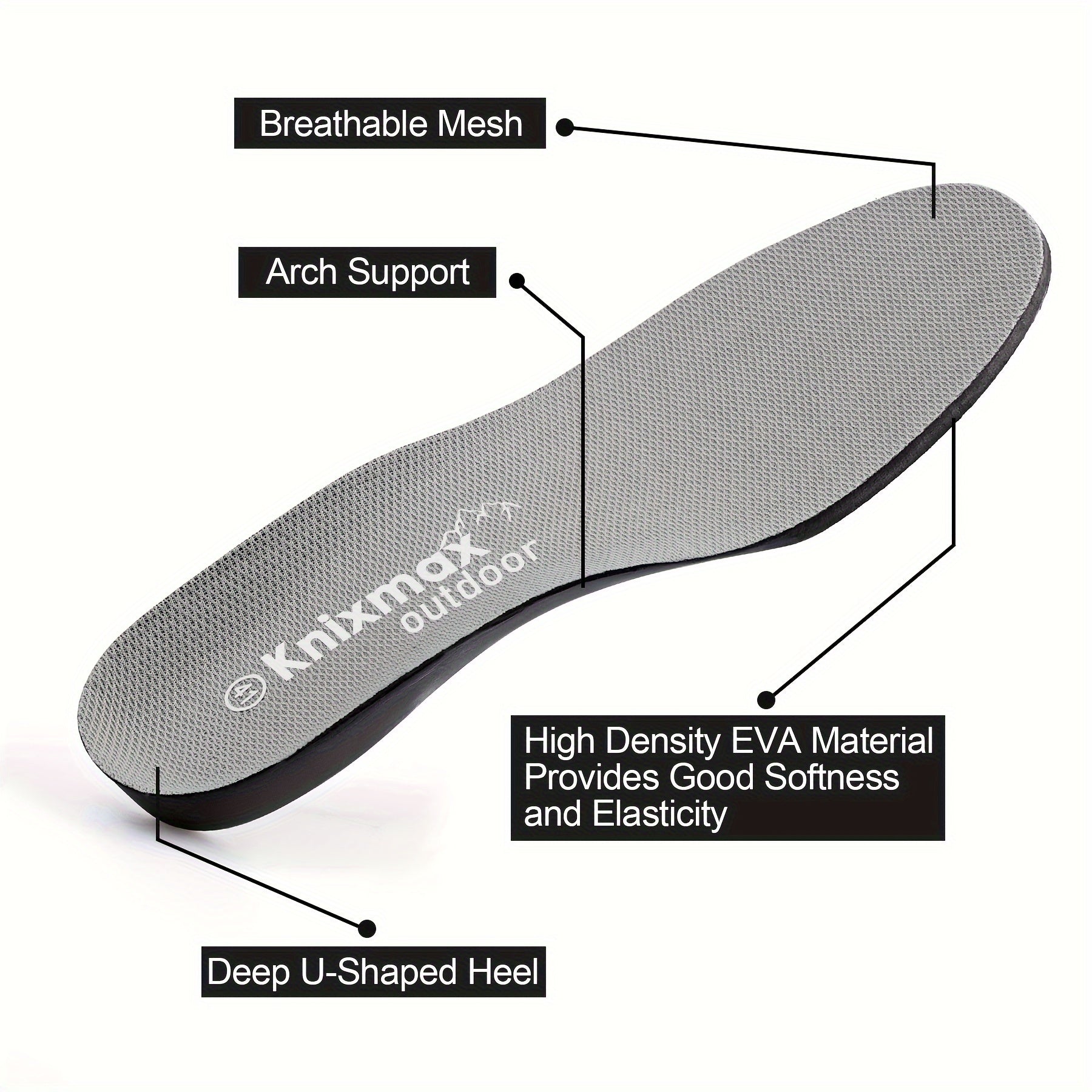 2 Pairs Orthopedic Memory Foam Insoles Breathable EVA Arch Support for Men Women