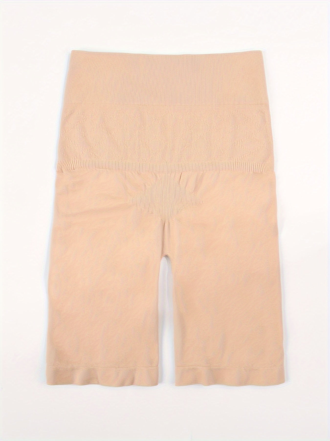 Women's High Waist Tummy Control Shaping Shorts Solid Color Knit Fabric Elasticity