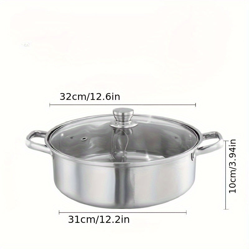 Soup Pot Yuanyang Pot 1 Piece Extra-Thick Stainless Steel Large Capacity Hot Pot Shabu Shabu