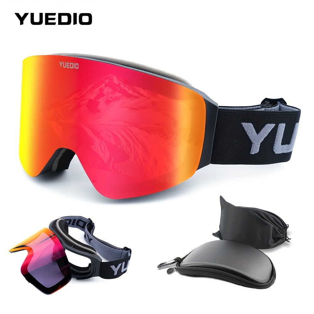 Gafas de esquí antiniebla premium YUEDIO con marco de doble capa magnético para snowboard y esquí