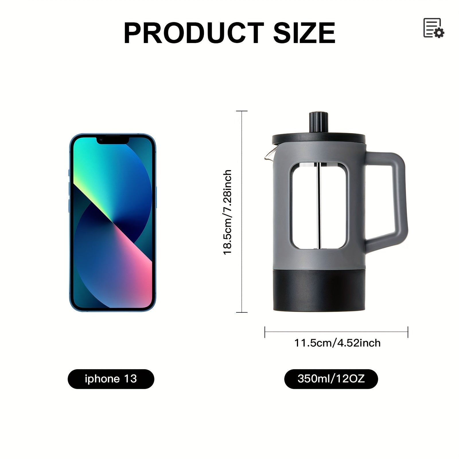 French Press Coffee Maker 350ml 600ml 1L Glass Stainless Steel Manual Brew