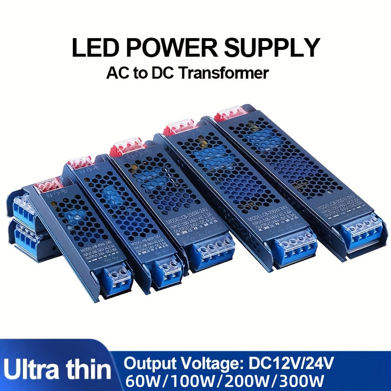 LED chiroq lentalari, transformatorli LEDlar uchun mos, AC110V-220V dan DC12V/24V ga, 60w/100w/200w/300w da mavjud.