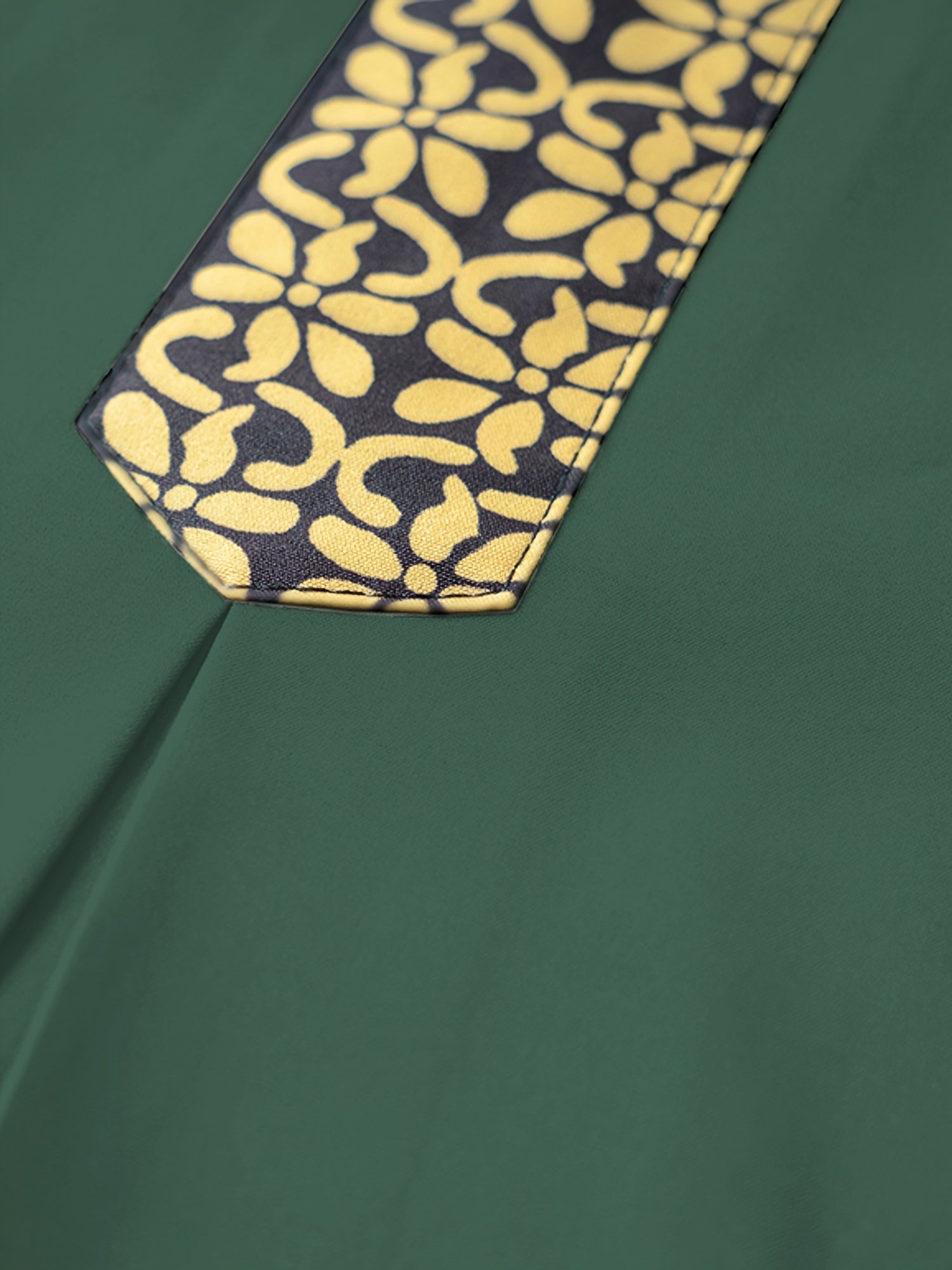 Ayollar uchun Ramazon kontrast trimli elegant uzun qo'lqopli maksi ko'ylak.