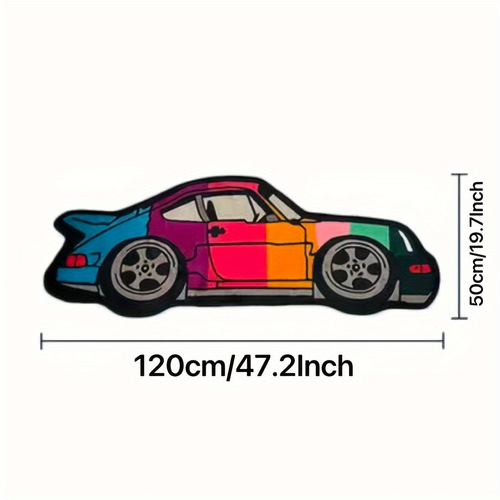 Irregular Color Car Pattern Floor Mat Soft Waterproof Non-slip Area Rug
