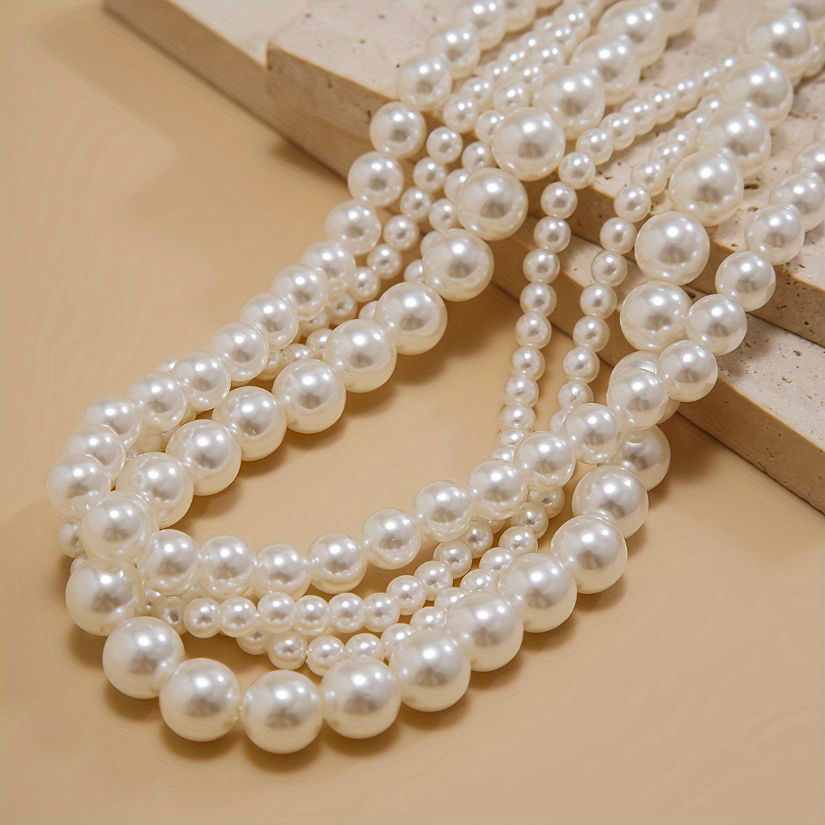 Beaded Layered Necklace with Adjustable Tie Closure for Women