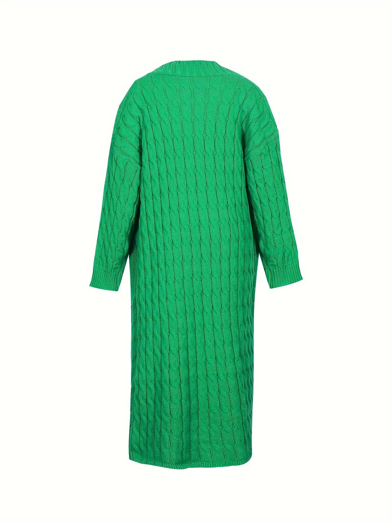 Женский оверсайз вязаный кардиган-пальто с длинным рукавом для осени и зимы, полиэстеровый свитер