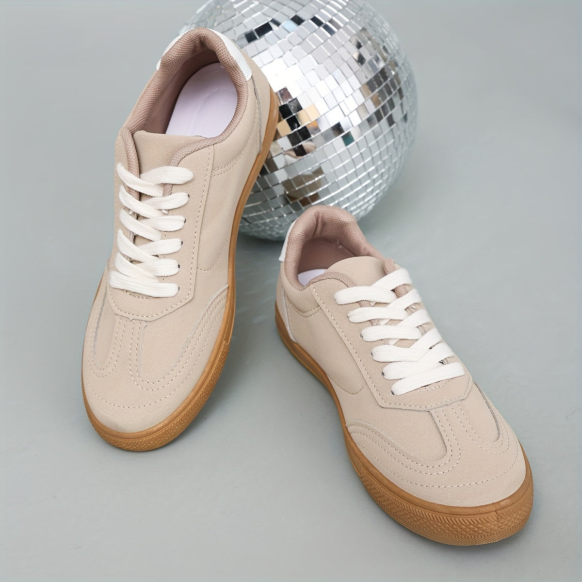 Женские туфли-лоферы на шнуровке из однотонного материала, повседневные легкие обувь на резиновой подошве