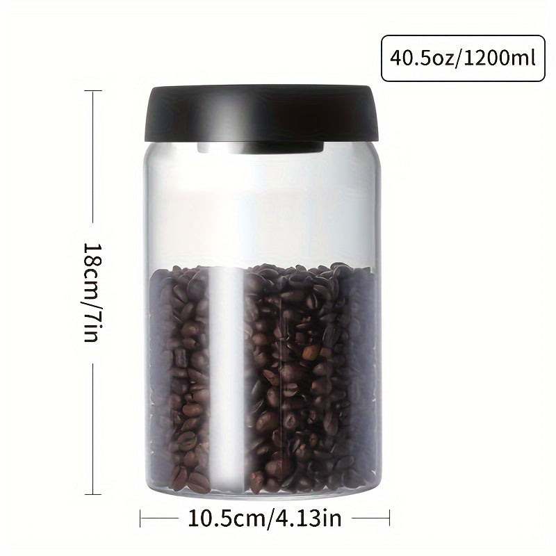 Tarro de vacío de vidrio de borosilicato para granos de café, almacenamiento en cocina 500ml 1800ml