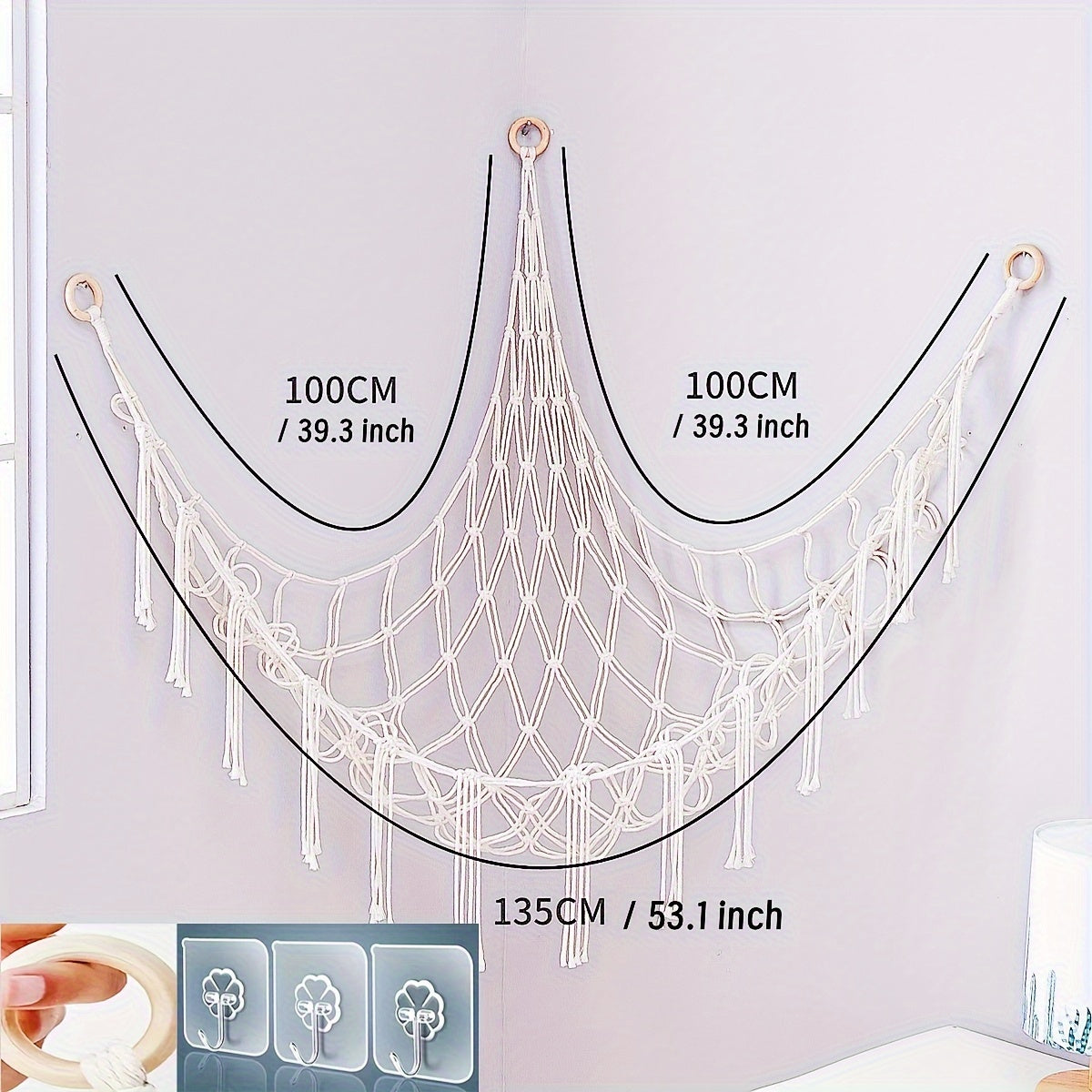 Plush Toy Storage Hammock Corner Organizer for Plush Toys Hats Socks