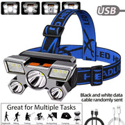 Rechargeable LED Headlamp with Multiple Light Modes Waterproof Non-Waterproof Long Runtime