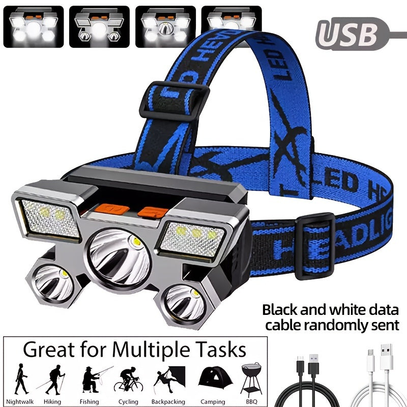 Rechargeable LED Headlamp with Multiple Light Modes Waterproof Non-Waterproof Long Runtime