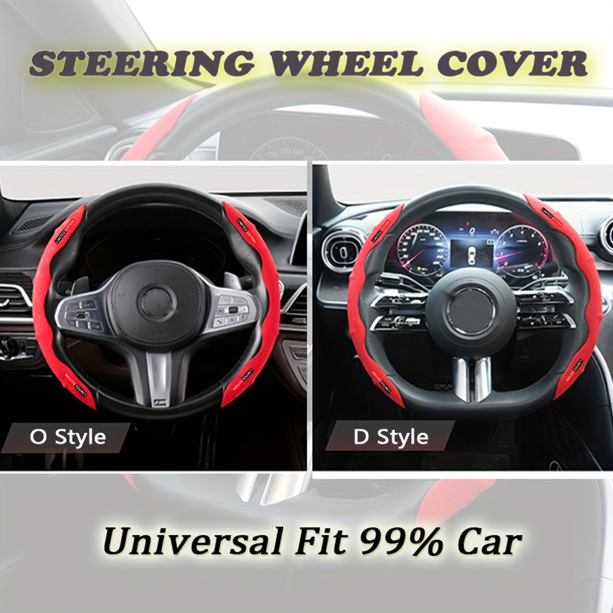 Premium Breathable Anti-Slip Segmented Steering Wheel Cover for Cars