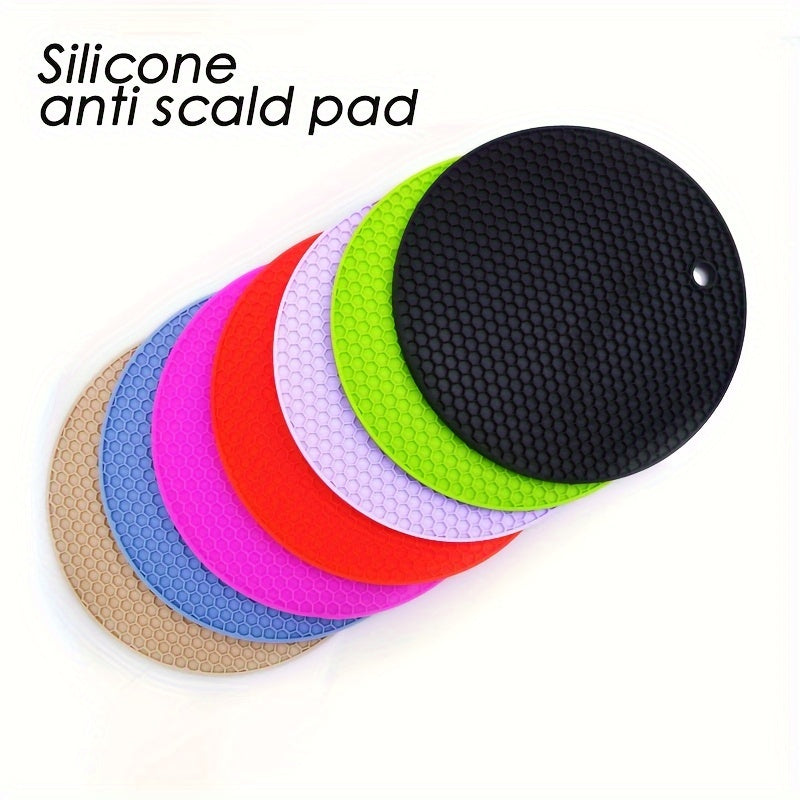 Round Heat Insulation Placemats Non-Slip Cup Coasters Pot Pads for Kitchen