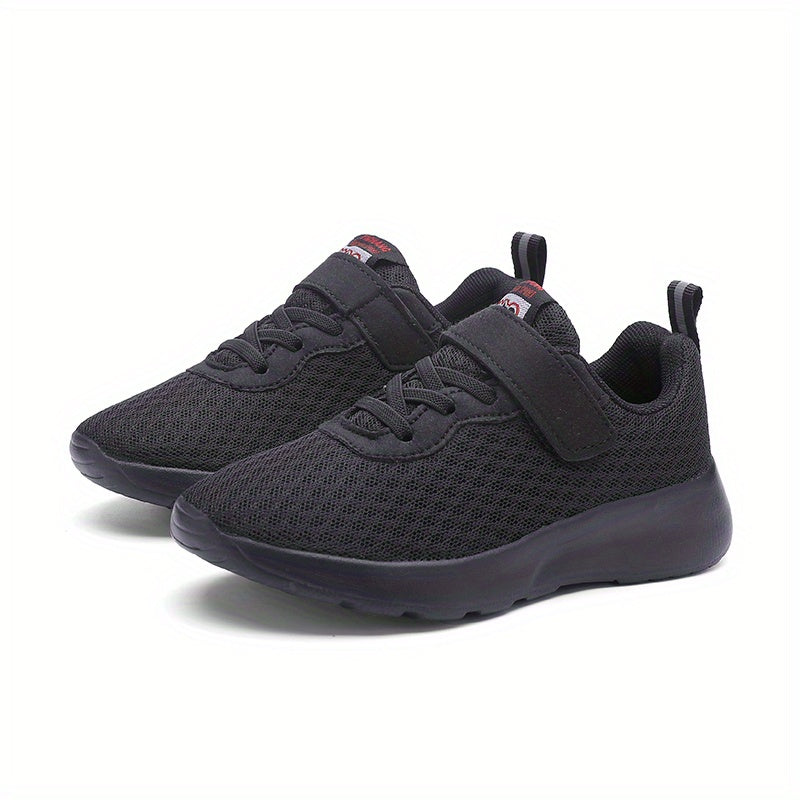 Black Mesh Casual Sneakers for Boys Ages 14 and Under Lightweight EVA Sole All-Season Sizes 28-40