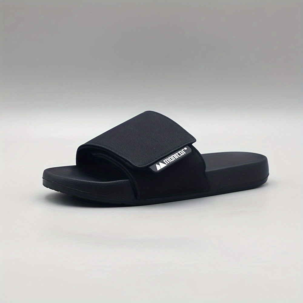 Мужские регулируемые тапочки с открытым носком однотонного цвета и нескользящей подошвой из EVA