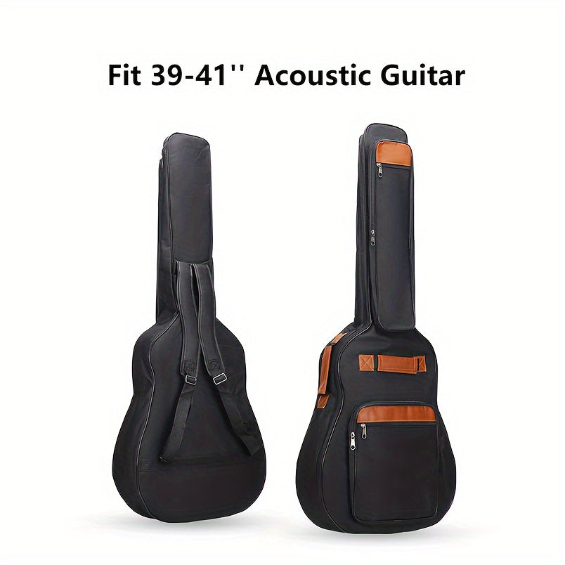 10mm Thickened Acoustic and Classical Guitar Gig Bag Waterproof with Dual Shoulder Straps and Pockets