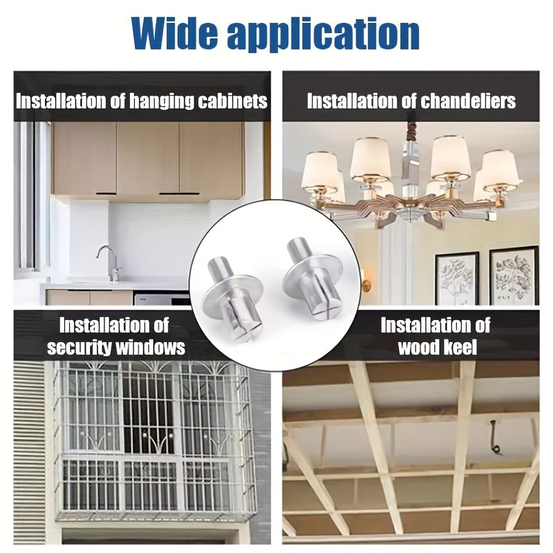 100 Pack Aluminum Alloy Knockout Rivets Hammer-In Push-In Expanders