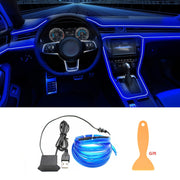 Car RGB Neon Interior Lights Kit 197 Inch Flexible LED El Wire USB